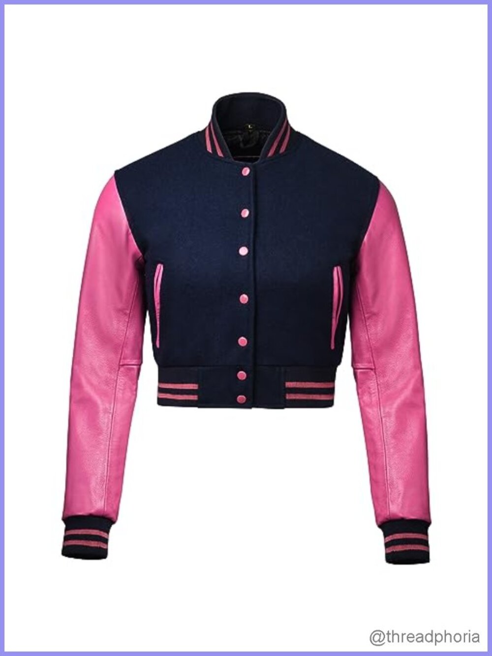 Cropped Varsity Jacket Wool & Cowhide Leather Letterman